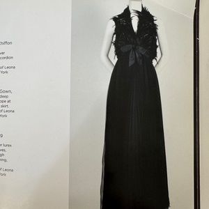 Vintage Black Feather & Chiffon Evening Gown Custom